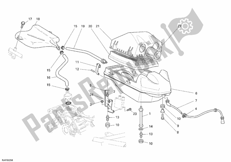 Alle onderdelen voor de Inname van de Ducati Sport ST3 S ABS USA 1000 2006